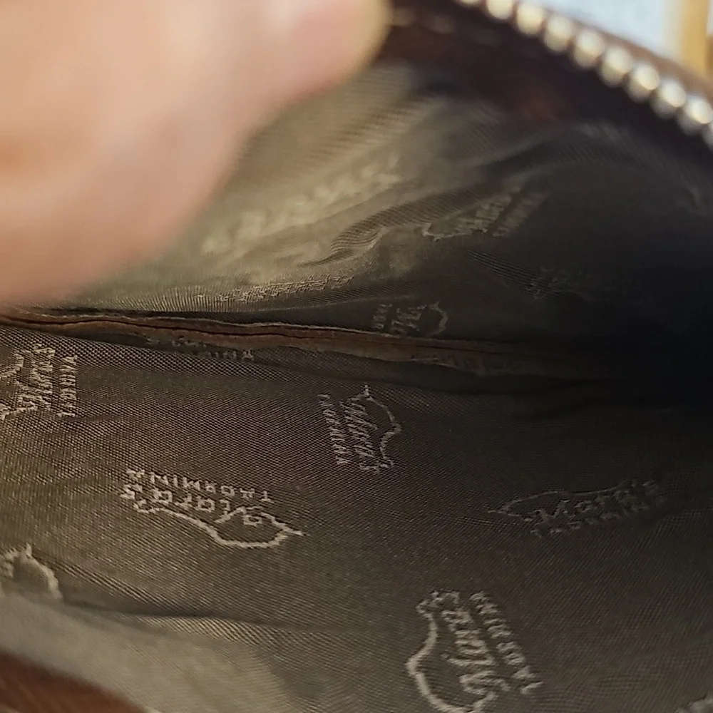 Brown Leather and‎ Suede Zippered Pouchees. Conected With Key Ring.